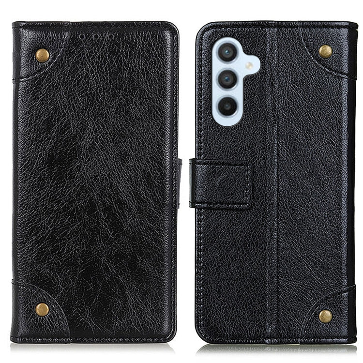 For Samsung Galaxy A34 5G Copper Buckle Nappa Texture Horizontal Flip Leather Phone Case