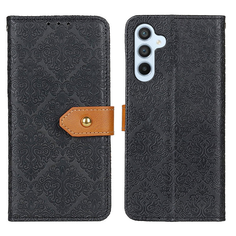 For Samsung Galaxy A34 5G European Floral Embossed Leather Phone Case