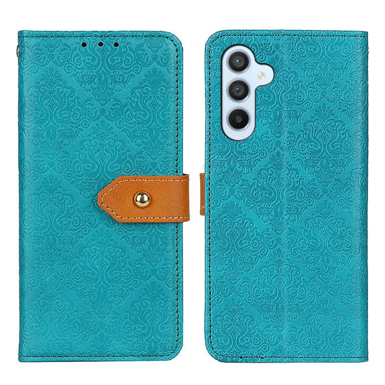 For Samsung Galaxy A34 5G European Floral Embossed Leather Phone Case