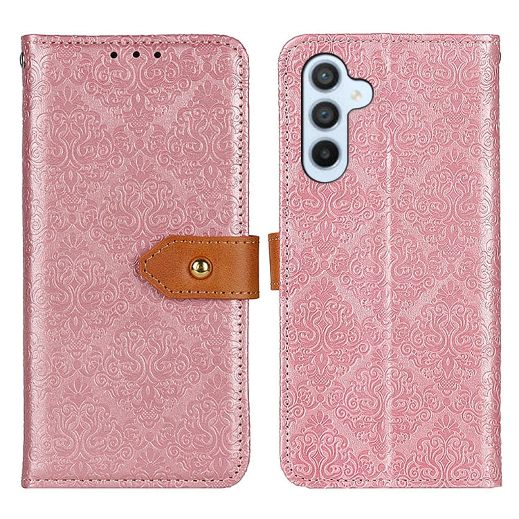 For Samsung Galaxy A34 5G European Floral Embossed Leather Phone Case