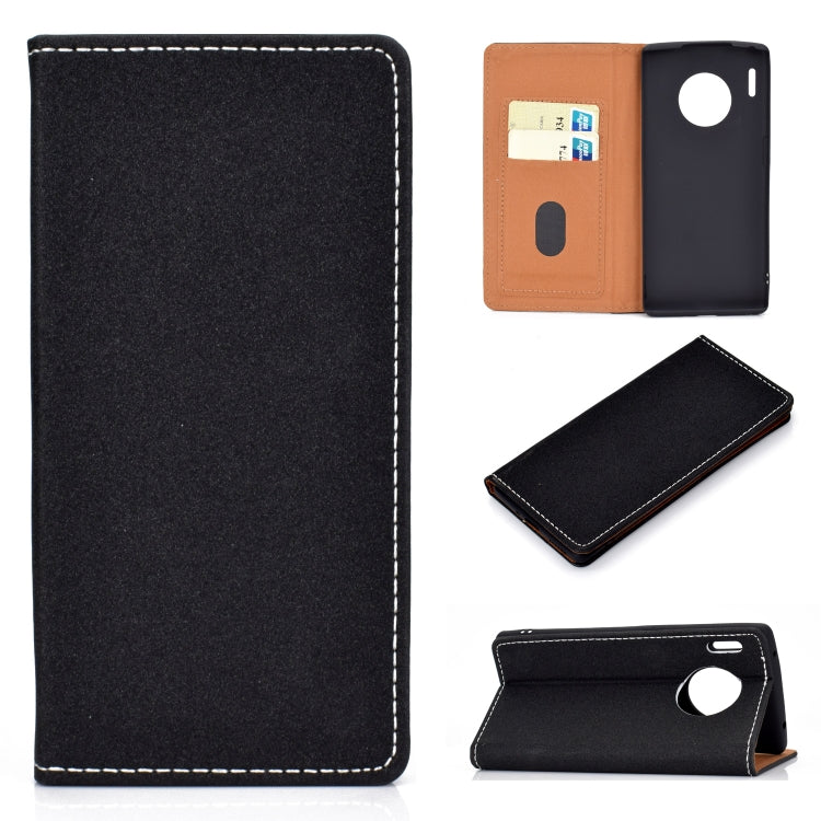 For Huawei Mate 30 Pro Solid Color Frosted Magnetic Horizontal Flip Leather Case with Card Slots & Holder