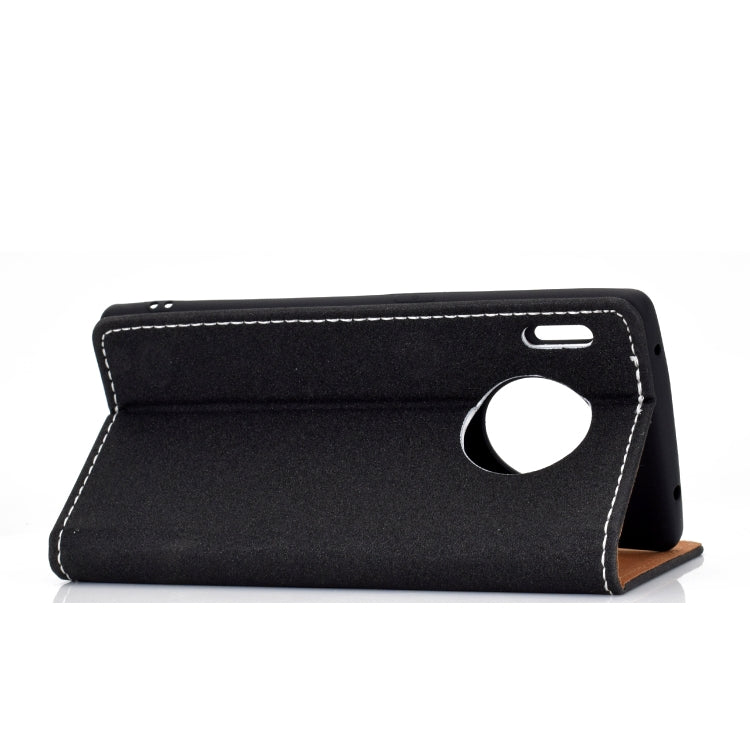 For Huawei Mate 30 Pro Solid Color Frosted Magnetic Horizontal Flip Leather Case with Card Slots & Holder