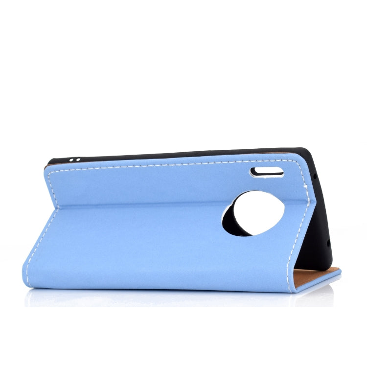 For Huawei Mate 30 Pro Solid Color Frosted Magnetic Horizontal Flip Leather Case with Card Slots & Holder