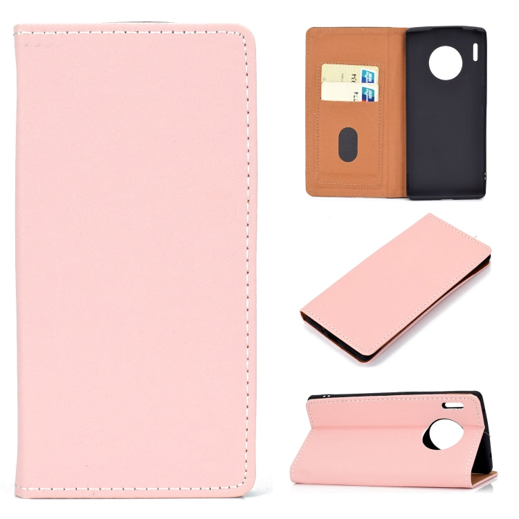 For Huawei Mate 30 Pro Solid Color Frosted Magnetic Horizontal Flip Leather Case with Card Slots & Holder