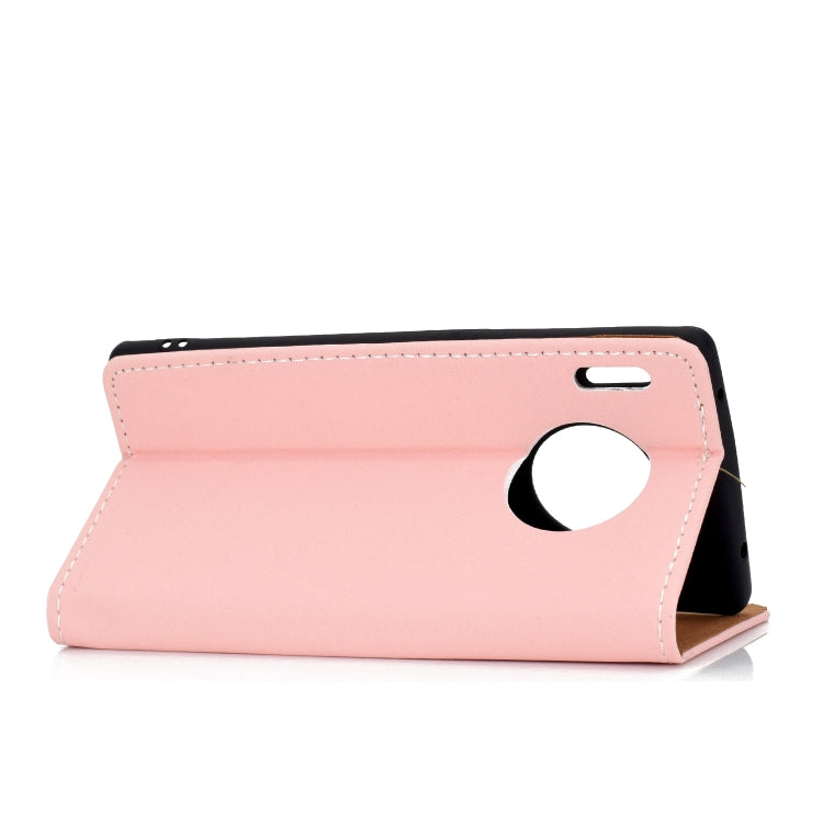 For Huawei Mate 30 Pro Solid Color Frosted Magnetic Horizontal Flip Leather Case with Card Slots & Holder