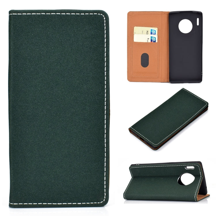 For Huawei Mate 30 Pro Solid Color Frosted Magnetic Horizontal Flip Leather Case with Card Slots & Holder