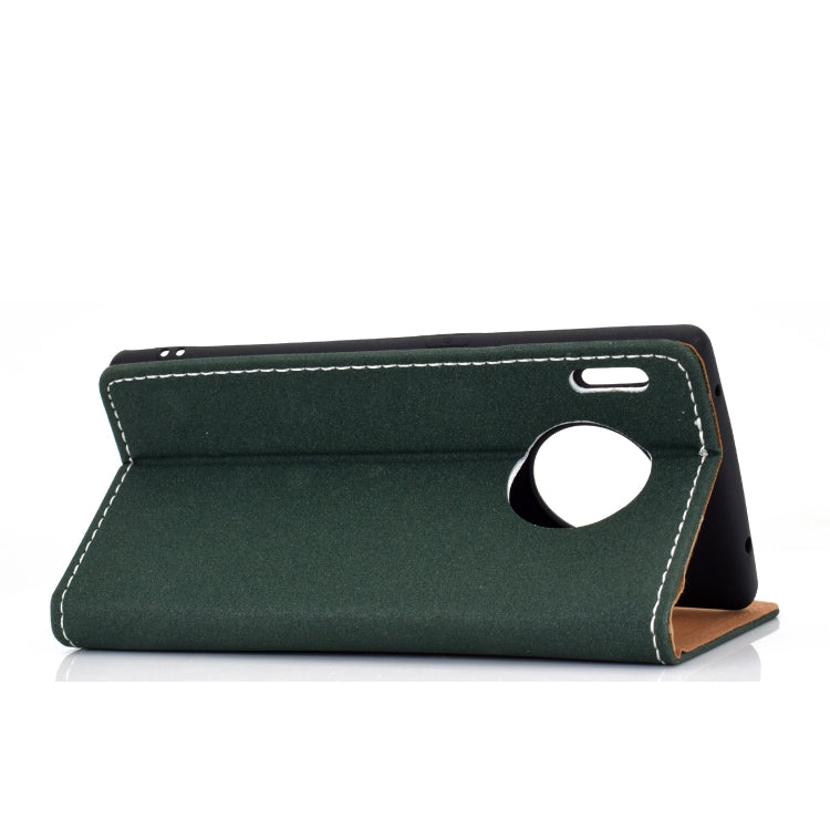 For Huawei Mate 30 Pro Solid Color Frosted Magnetic Horizontal Flip Leather Case with Card Slots & Holder
