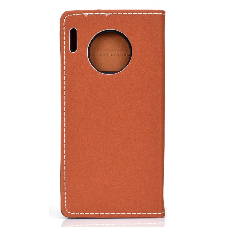 For Huawei Mate 30 Pro Solid Color Frosted Magnetic Horizontal Flip Leather Case with Card Slots & Holder