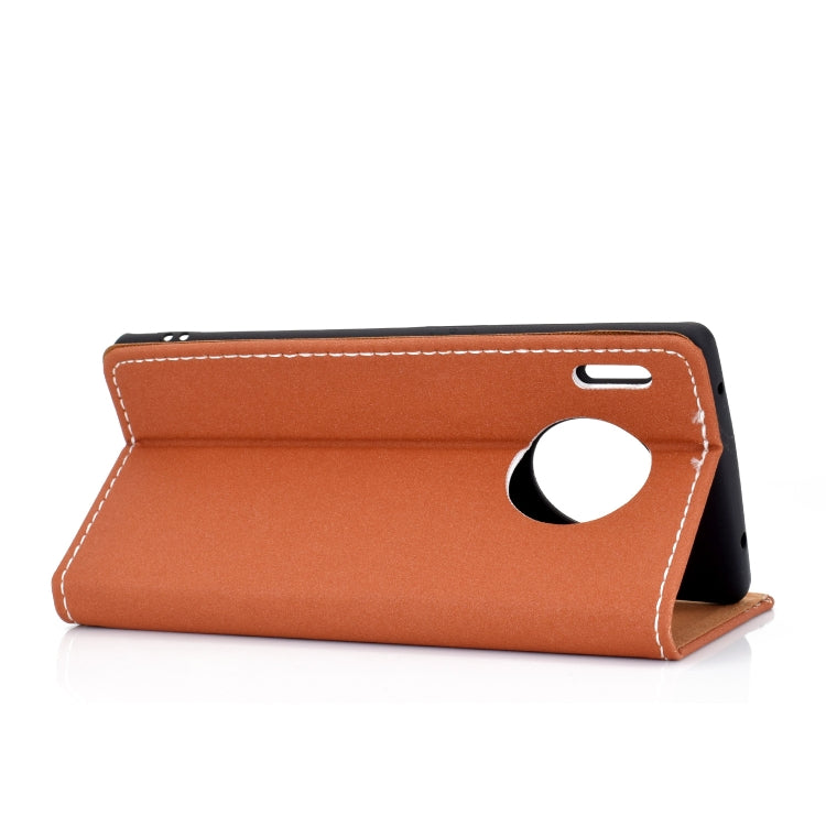 For Huawei Mate 30 Pro Solid Color Frosted Magnetic Horizontal Flip Leather Case with Card Slots & Holder
