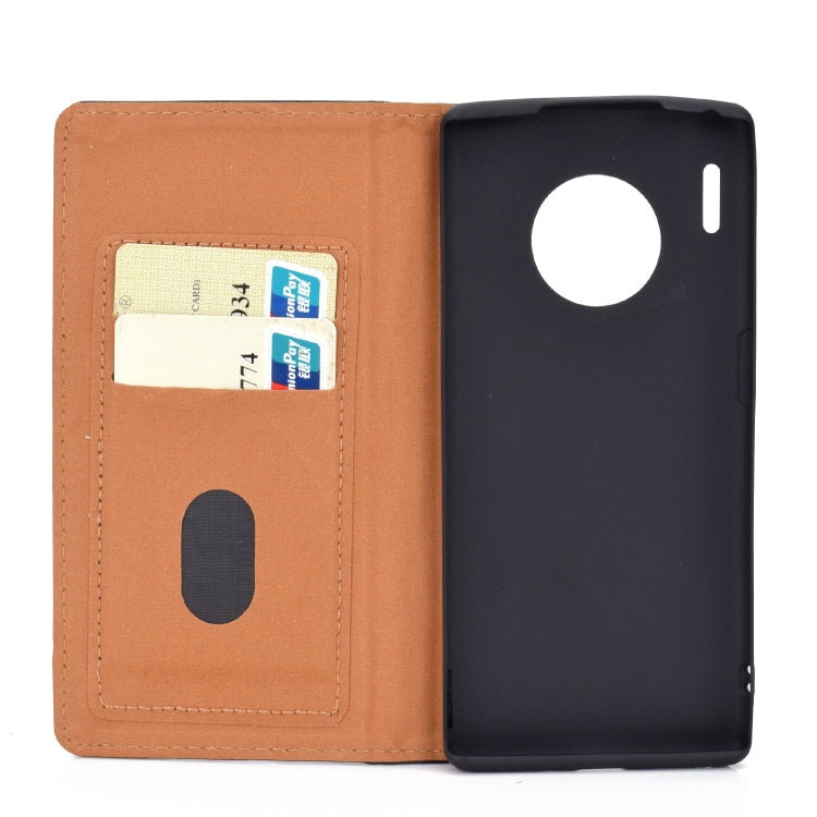 For Huawei Mate 30 Pro Solid Color Frosted Magnetic Horizontal Flip Leather Case with Card Slots & Holder