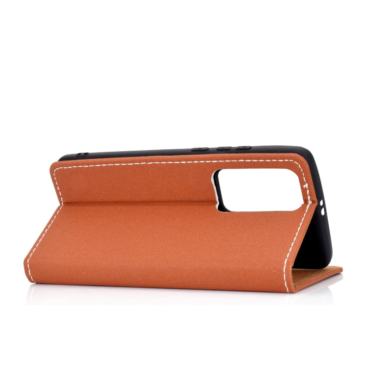 For Huawei P40 Solid Color Frosted Magnetic Horizontal Flip Leather Case with Card Slots & Holder