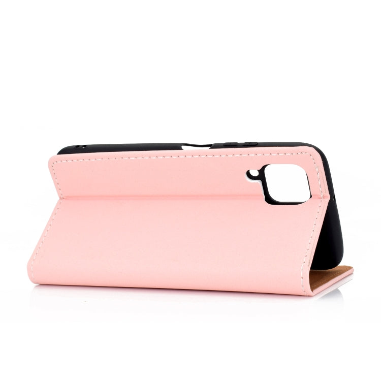 For Huawei P40 Lite Solid Color Frosted Magnetic Horizontal Flip Leather Case with Card Slots & Holder