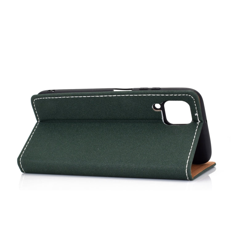 For Huawei P40 Lite Solid Color Frosted Magnetic Horizontal Flip Leather Case with Card Slots & Holder