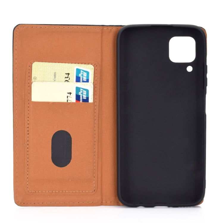 For Huawei P40 Lite Solid Color Frosted Magnetic Horizontal Flip Leather Case with Card Slots & Holder
