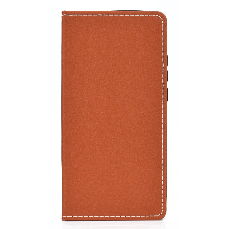 For Huawei P40 Lite Solid Color Frosted Magnetic Horizontal Flip Leather Case with Card Slots & Holder
