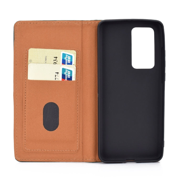 For Huawei P40 Pro Solid Color Frosted Magnetic Horizontal Flip Leather Case with Card Slots & Holder
