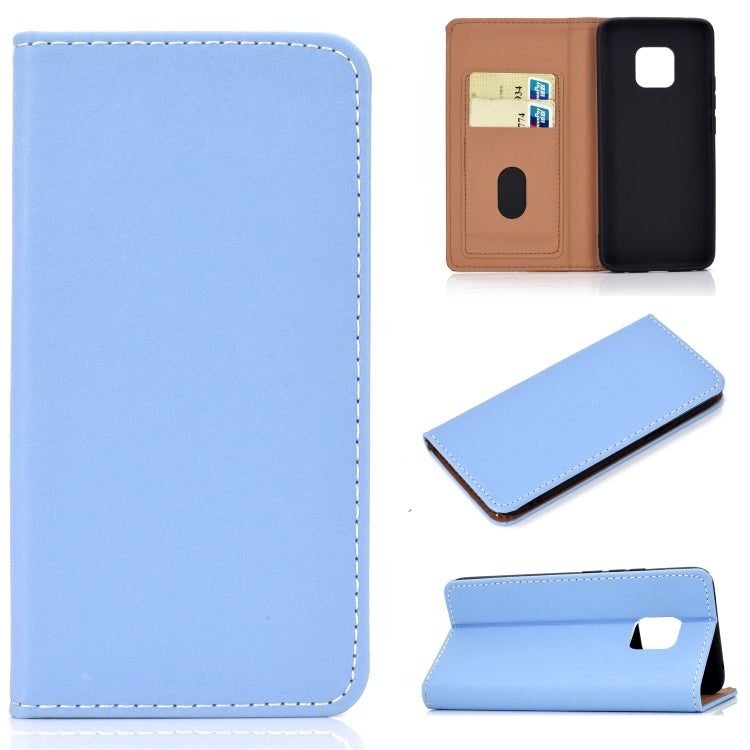 For Huawei Mate 20 Pro Solid Color Frosted Magnetic Horizontal Flip Leather Case with Card Slots & Holder