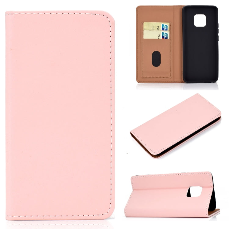For Huawei Mate 20 Pro Solid Color Frosted Magnetic Horizontal Flip Leather Case with Card Slots & Holder