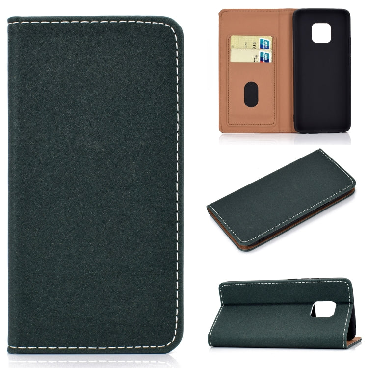 For Huawei Mate 20 Pro Solid Color Frosted Magnetic Horizontal Flip Leather Case with Card Slots & Holder