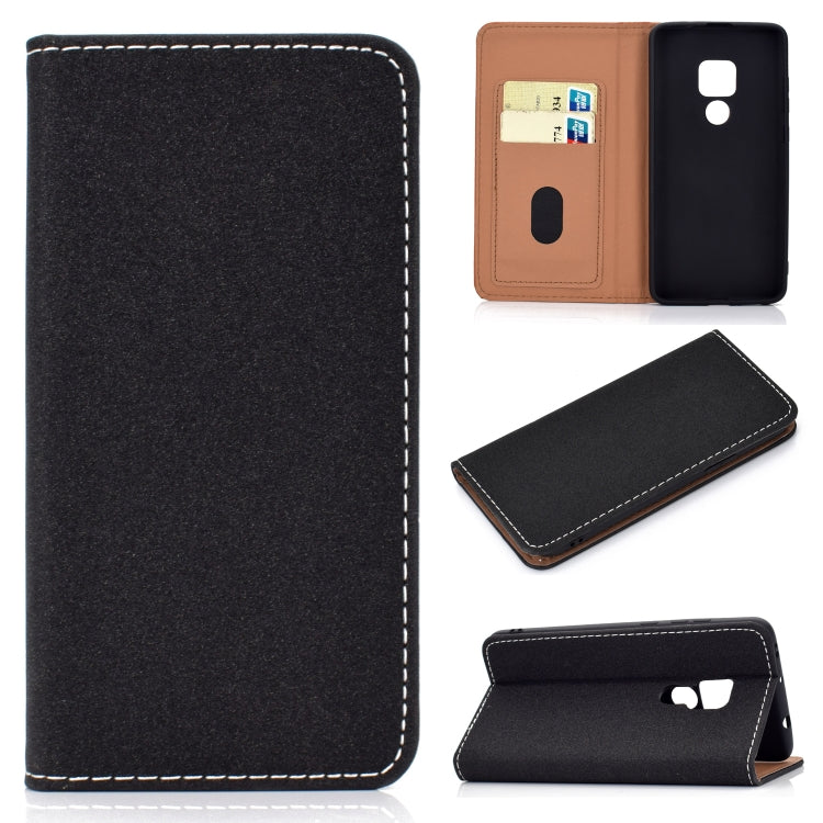 For Huawei Mate 20 Solid Color Frosted Magnetic Horizontal Flip Leather Case with Card Slots & Holder
