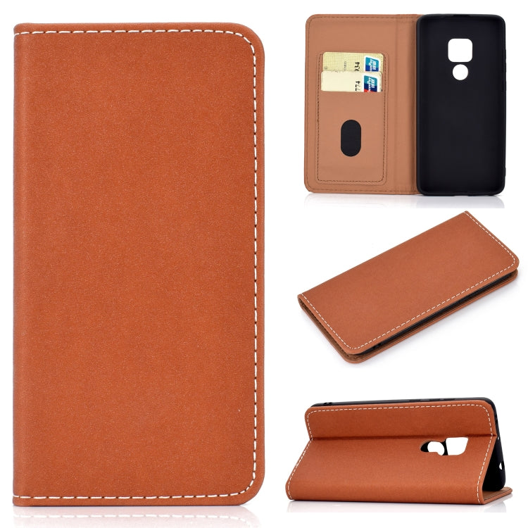 For Huawei Mate 20 Solid Color Frosted Magnetic Horizontal Flip Leather Case with Card Slots & Holder