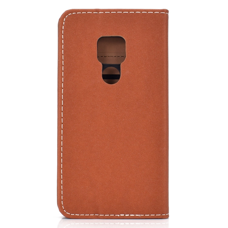 For Huawei Mate 20 Solid Color Frosted Magnetic Horizontal Flip Leather Case with Card Slots & Holder