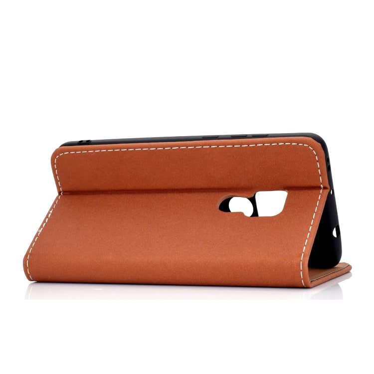 For Huawei Mate 20 Solid Color Frosted Magnetic Horizontal Flip Leather Case with Card Slots & Holder