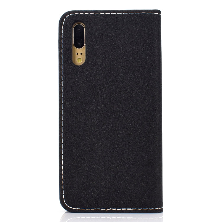 For Huawei P20 Solid Color Frosted Magnetic Horizontal Flip Leather Case with Card Slots & Holder