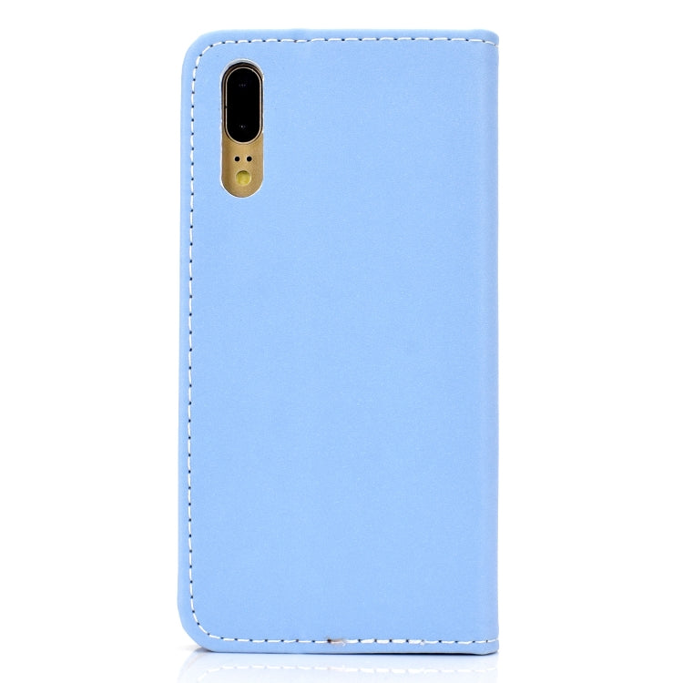 For Huawei P20 Solid Color Frosted Magnetic Horizontal Flip Leather Case with Card Slots & Holder