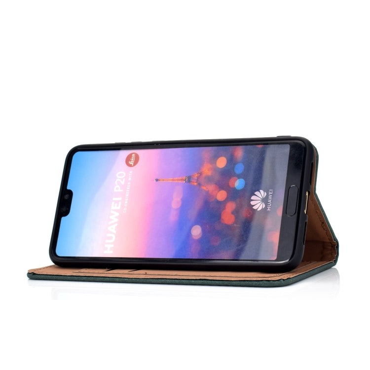 For Huawei P20 Lite Solid Color Frosted Magnetic Horizontal Flip Leather Case with Card Slots & Holder