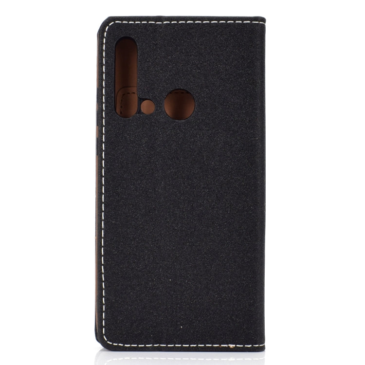 For Huawei P20 Lite(2019) Solid Color Frosted Magnetic Horizontal Flip Leather Case with Card Slots & Holder