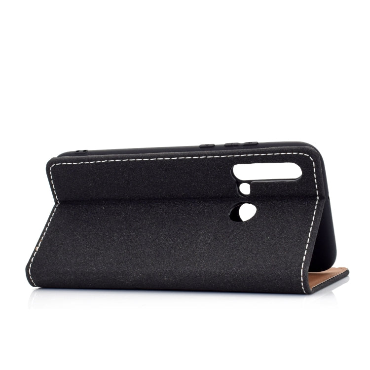 For Huawei P20 Lite(2019) Solid Color Frosted Magnetic Horizontal Flip Leather Case with Card Slots & Holder