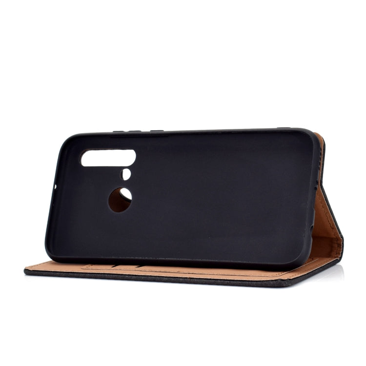 For Huawei P20 Lite(2019) Solid Color Frosted Magnetic Horizontal Flip Leather Case with Card Slots & Holder