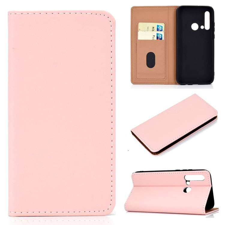 For Huawei P20 Lite(2019) Solid Color Frosted Magnetic Horizontal Flip Leather Case with Card Slots & Holder