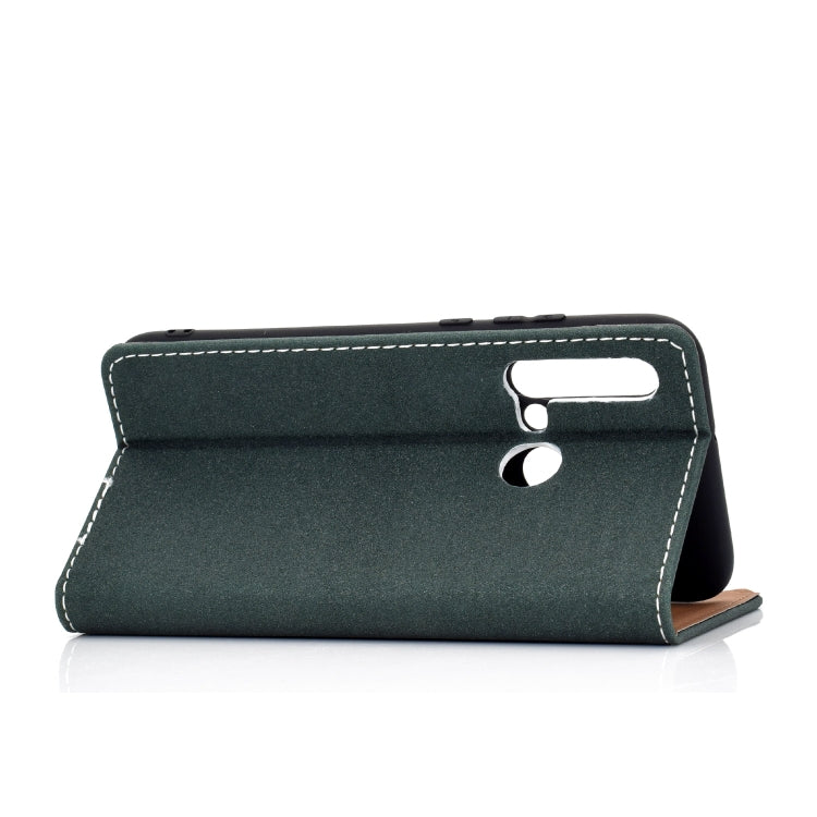 For Huawei P20 Lite(2019) Solid Color Frosted Magnetic Horizontal Flip Leather Case with Card Slots & Holder