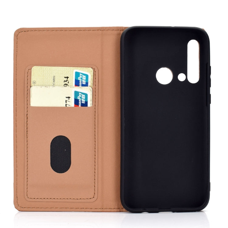 For Huawei P20 Lite(2019) Solid Color Frosted Magnetic Horizontal Flip Leather Case with Card Slots & Holder