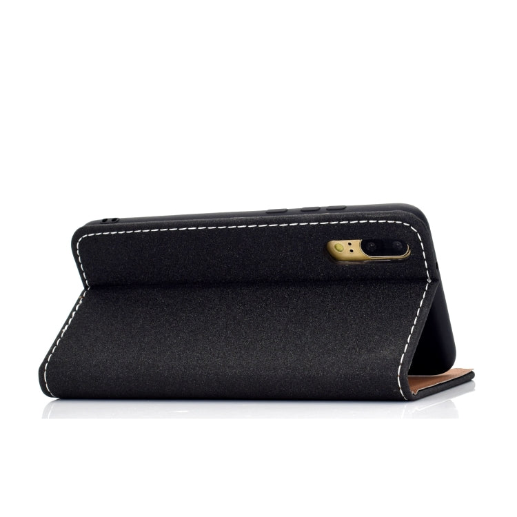 For Huawei P20 Pro Solid Color Frosted Magnetic Horizontal Flip Leather Case with Card Slots & Holder