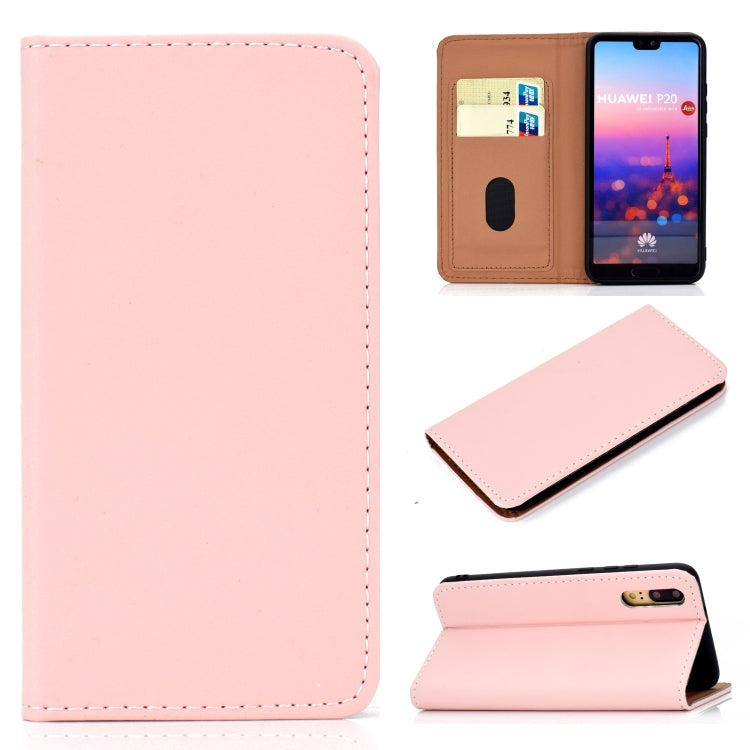 For Huawei P20 Pro Solid Color Frosted Magnetic Horizontal Flip Leather Case with Card Slots & Holder