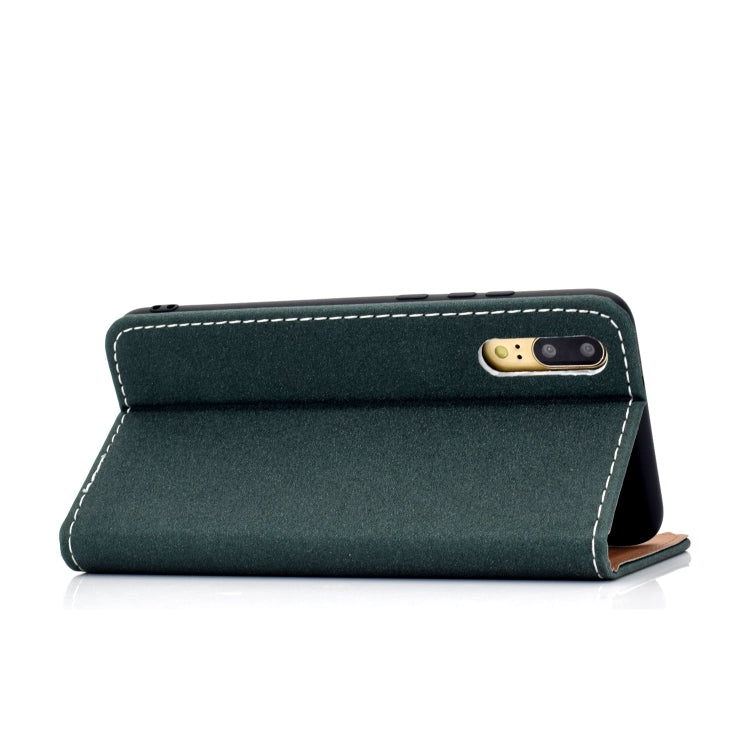 For Huawei P20 Pro Solid Color Frosted Magnetic Horizontal Flip Leather Case with Card Slots & Holder