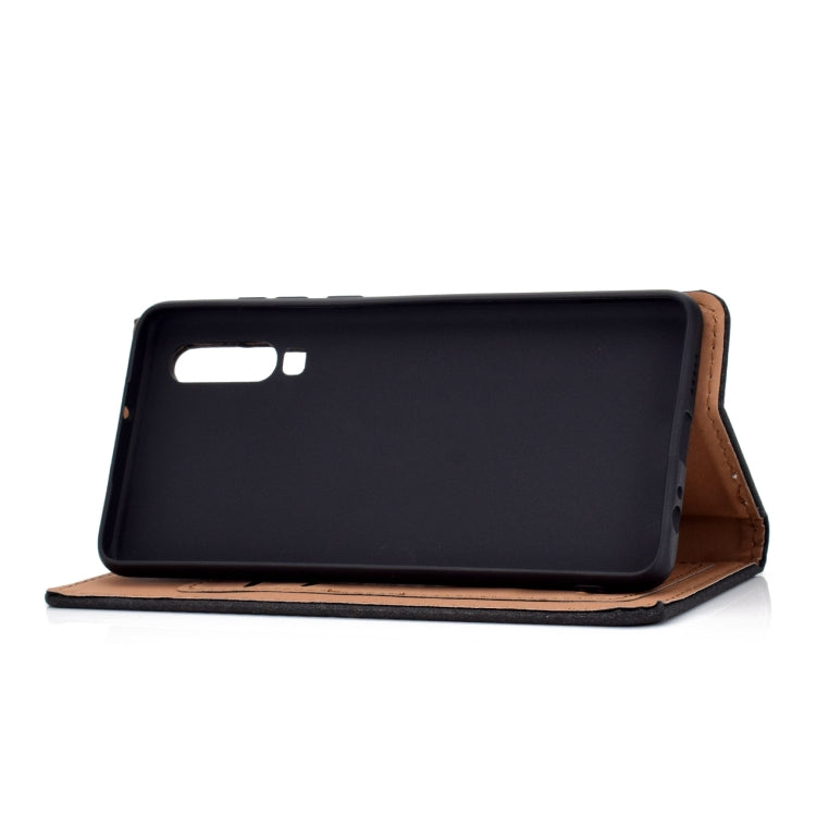 For Huawei P30 Solid Color Frosted Magnetic Horizontal Flip Leather Case with Card Slots & Holder