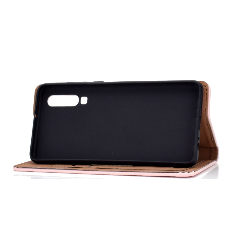 For Huawei P30 Solid Color Frosted Magnetic Horizontal Flip Leather Case with Card Slots & Holder