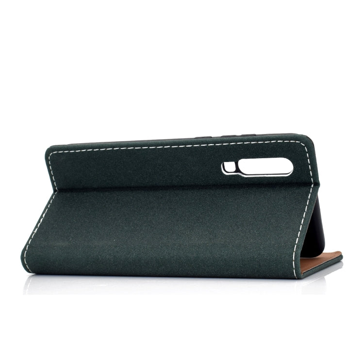 For Huawei P30 Solid Color Frosted Magnetic Horizontal Flip Leather Case with Card Slots & Holder