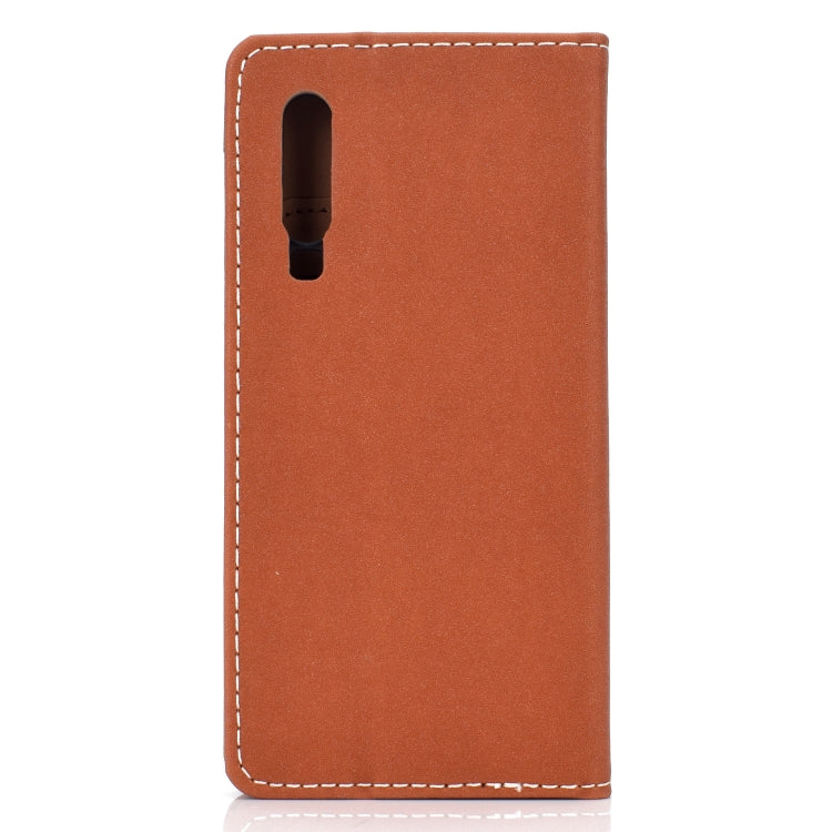 For Huawei P30 Solid Color Frosted Magnetic Horizontal Flip Leather Case with Card Slots & Holder