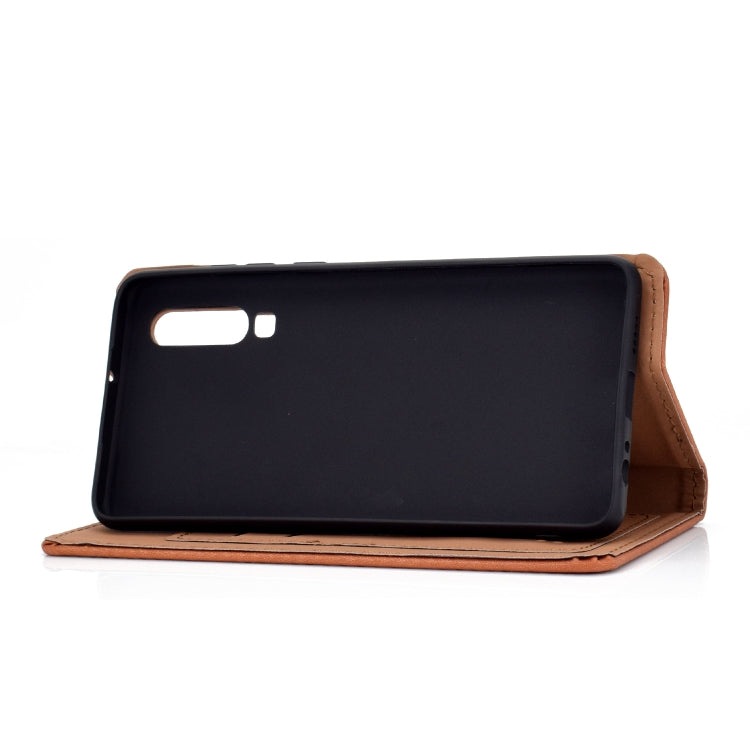 For Huawei P30 Solid Color Frosted Magnetic Horizontal Flip Leather Case with Card Slots & Holder