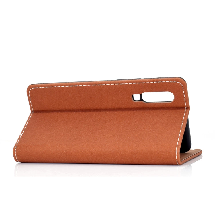 For Huawei P30 Solid Color Frosted Magnetic Horizontal Flip Leather Case with Card Slots & Holder