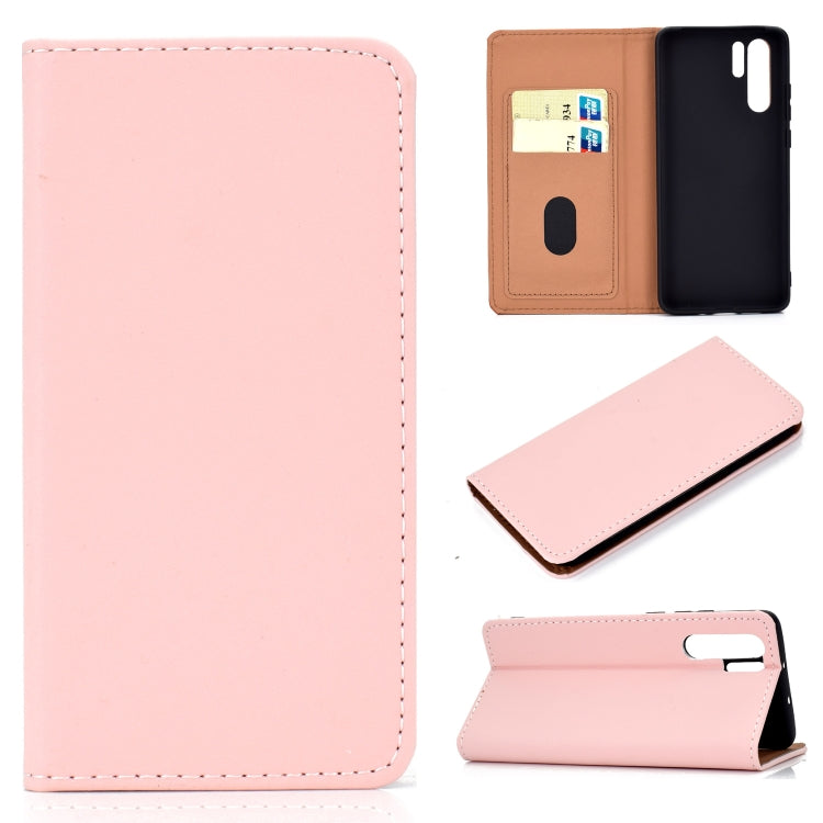 For Huawei P30 Pro Solid Color Frosted Magnetic Horizontal Flip Leather Case with Card Slots & Holder