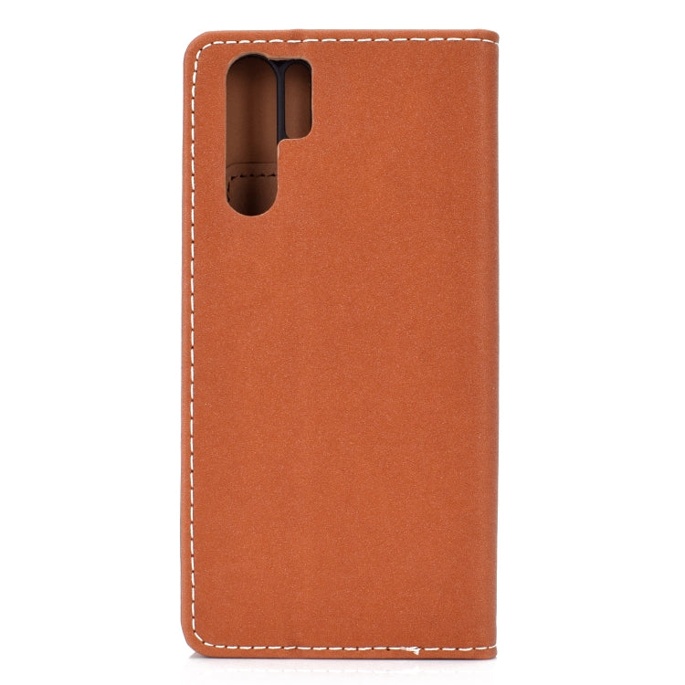For Huawei P30 Pro Solid Color Frosted Magnetic Horizontal Flip Leather Case with Card Slots & Holder