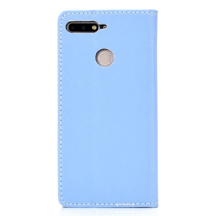 For Huawei Honor 7A Solid Color Frosted Magnetic Horizontal Flip Leather Case with Card Slots & Holder
