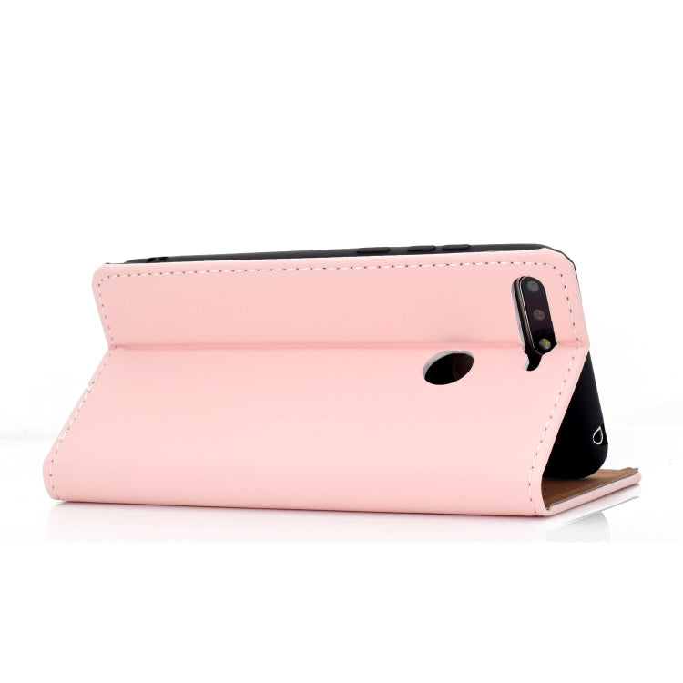 For Huawei Honor 7A Solid Color Frosted Magnetic Horizontal Flip Leather Case with Card Slots & Holder
