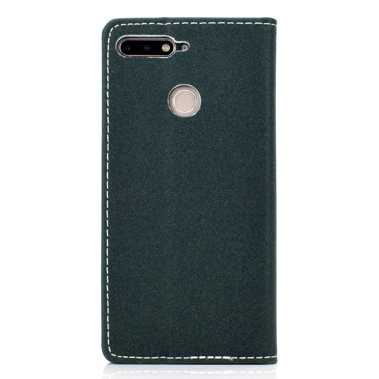 For Huawei Honor 7A Solid Color Frosted Magnetic Horizontal Flip Leather Case with Card Slots & Holder